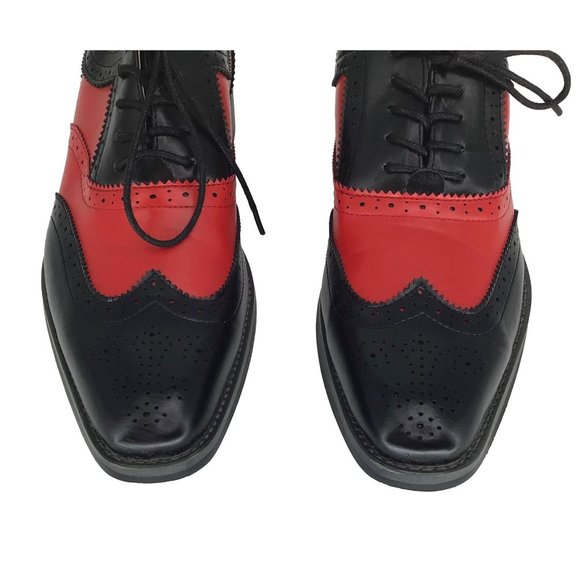 UV Signature Oxfords Men's Size 8.5 Black Red - Picture 3 of 6